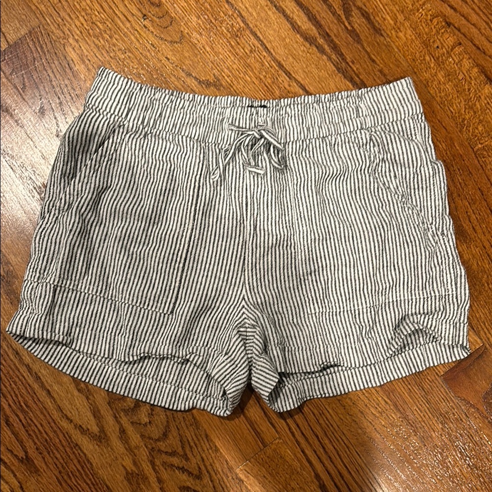 J. Crew linen drawstring striped shorts
